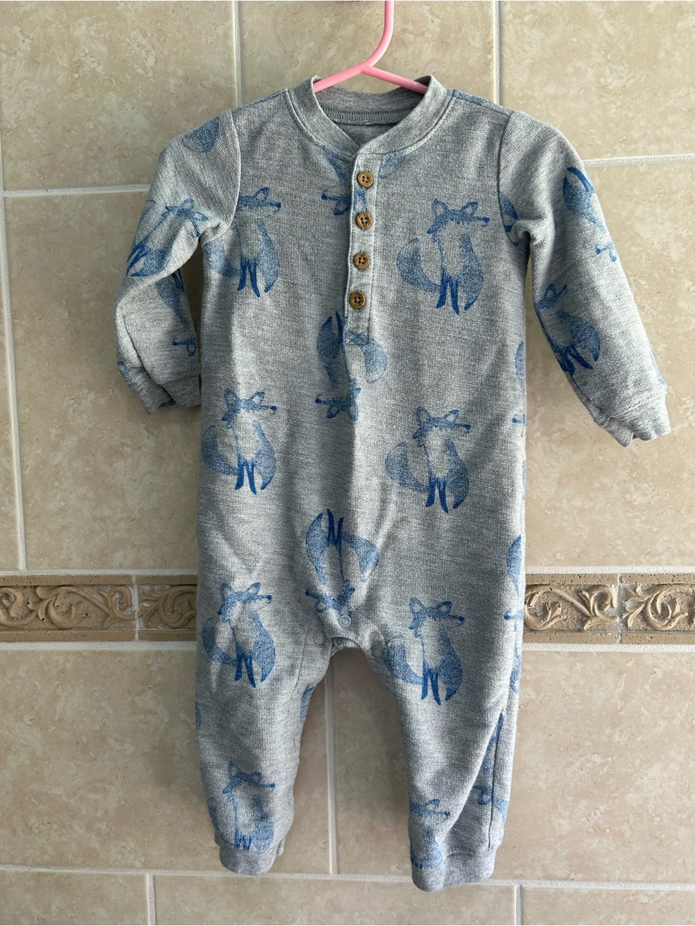 Carter’s gray and blue fox romper